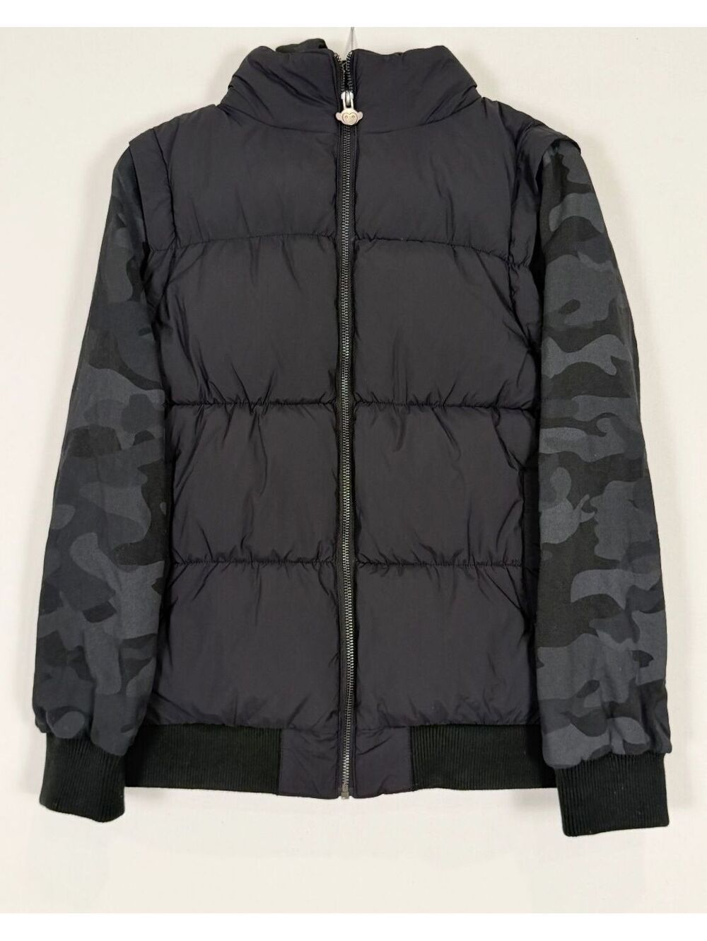 Appaman Kids Turnstile Puffer Jacket Black Camo Sleeves Full Zip Outerwear Sz 14